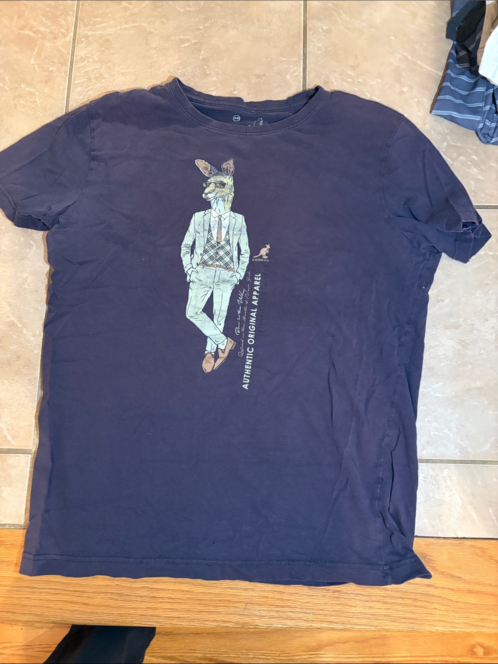 Men's Navy Graphic Crew Neck T-Shirt - Authentic Original Apparel